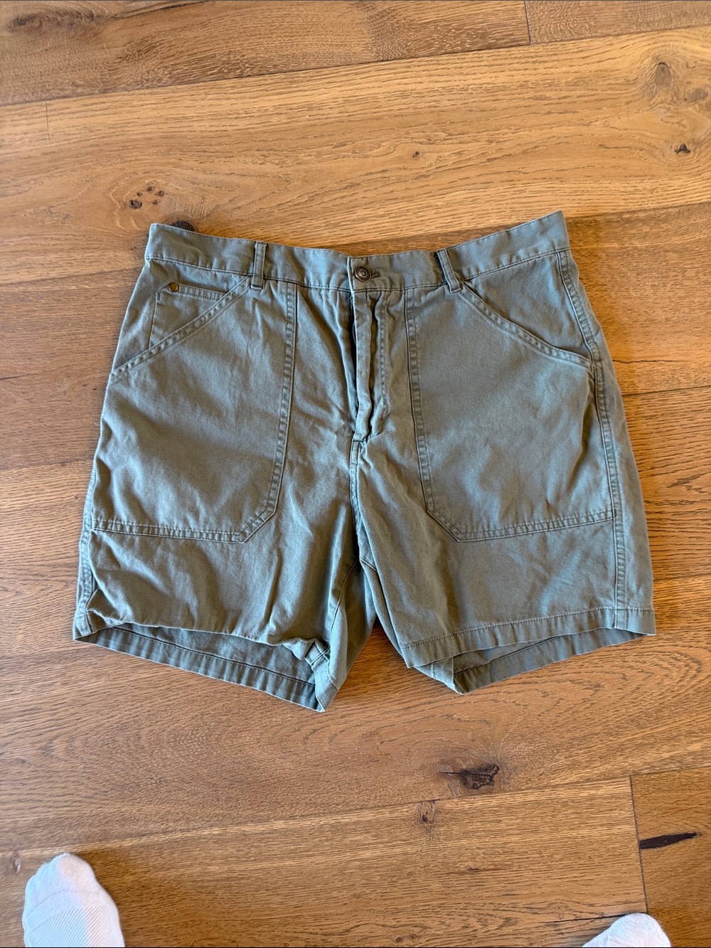 Marine Layer Olive Utility Flat-Front Shorts